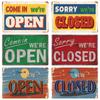Винтажная настенная табличка Open/Closed, ретро табличка из металла для бара, Заходите, Добро пожаловать, настенный декор, для бара, клуба, плакат для мужской пещеры, WY279