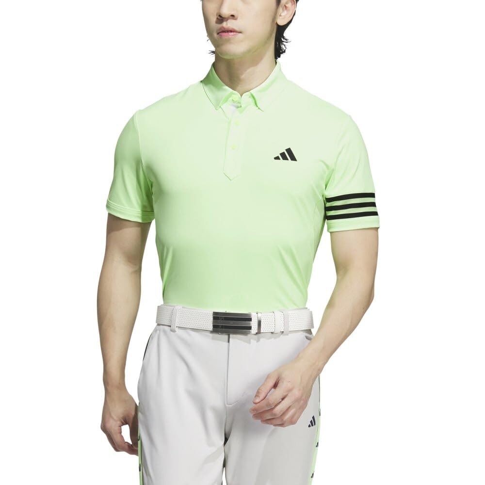 Поло для гольфа 3 полоски сетчатая вентиляция Зеленая искра [Adidas Golf] Мужское