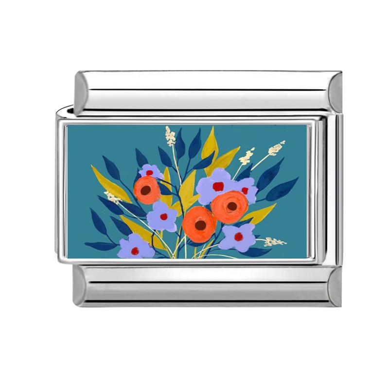 Новая серия Brilliant Colorful Flower Butterfly Итальянские Шарм-Звенья Подходят для 9-мм Браслета из Нержавеющей Стали Женские Мужские DIY Изготовление Украшений