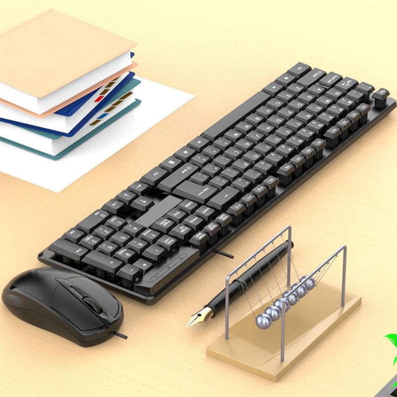 Проводная клавиатура и мышь Проводная клавиатура и мышь Комбо Набор USB-клавиатуры и мыши для школы Офиса Бизнеса Игр