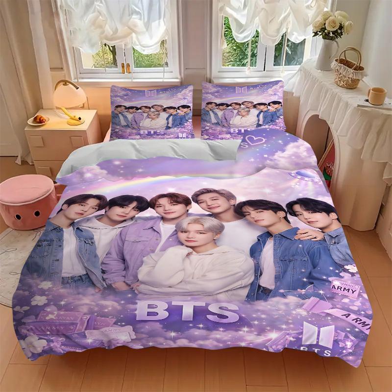 Bts Cosmic Fantasy Print 3Pcs Bedding Setduvet Cover With 2 Bedropillowcase Home Birthday Gift