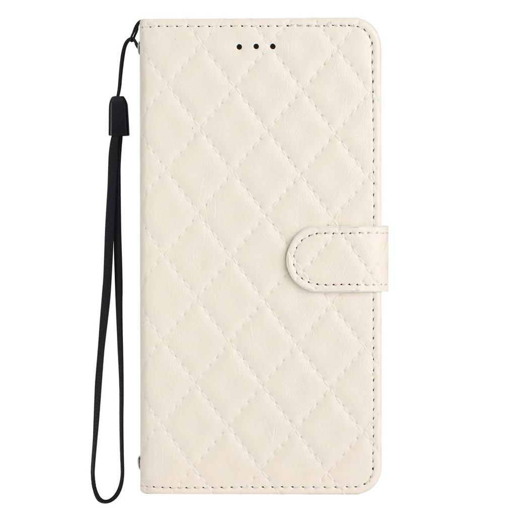 Quilted Pattern Faux Leather Wallet Case for iPhone 7 8 XS 11 12 13 14 15 16 17 Series, 360° Protection with Card Slots & Stand