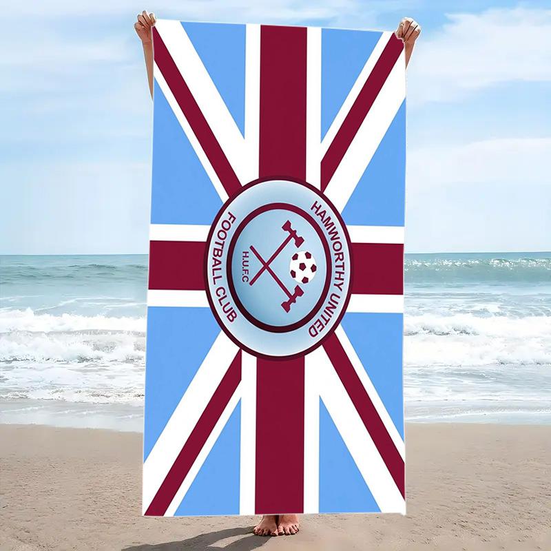Hamworthy United F.C Print Beach Towel, Large Soft Quick Dry Towel for Beach Camping Swimming