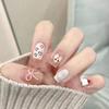 Hand-woven Armor Short Nail Piece Cute Cream Ice Cream Cherry Student Short Nail Removable Hand-painted Nail Art
