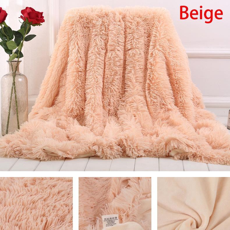 Мягкое одеяло из кораллового флиса из искусственного меха, зимнее теплое пушистое пушистое одеяло, роскошное плюшевое пушистое одеяло, постельное белье