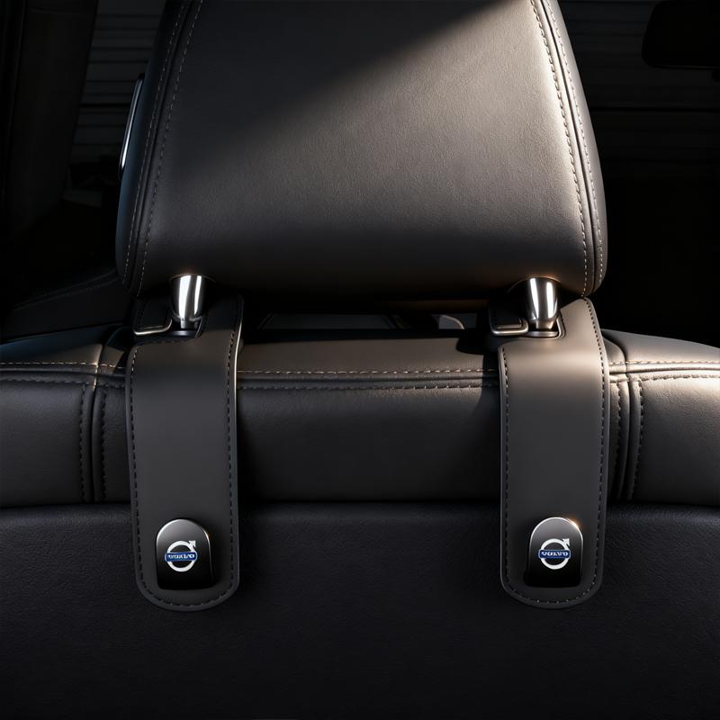 evgap7 Quality Car Headrest Hooks Rear Seat Hanging Dual Hook For Volvo XC90 V90 V60 XC60 V40 EC40 EX40 S80 S60 S90 C40 XC40 V70 XC70