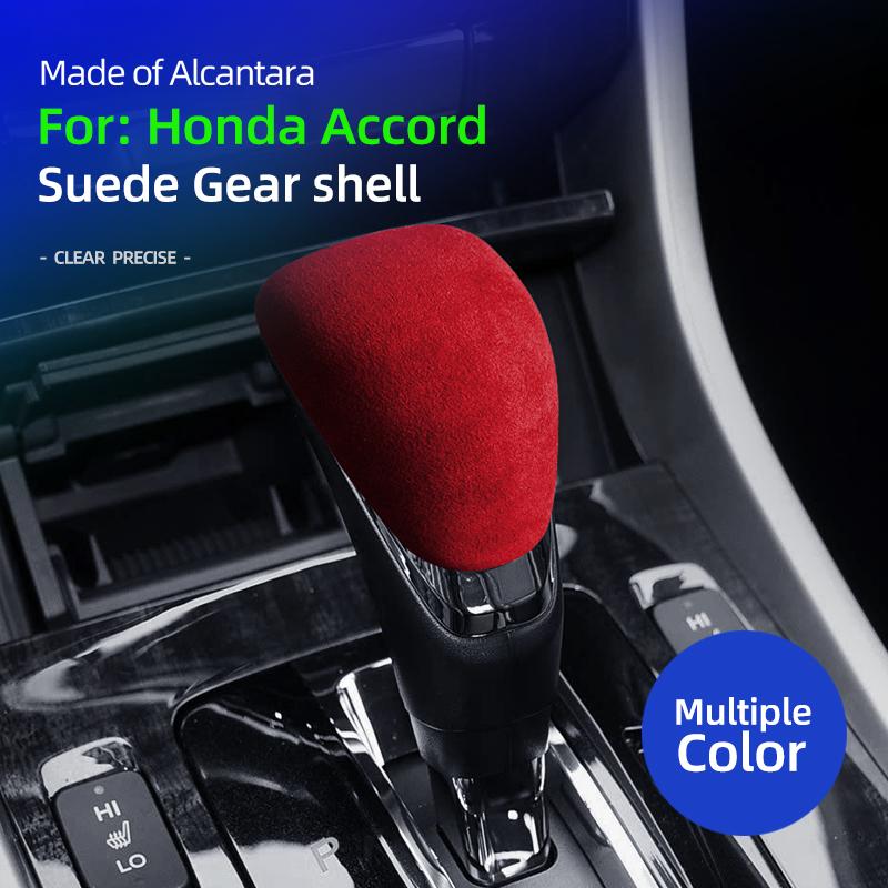 For Honda Accord 9/9.5 Alcantara suede Gear Shifter Gear Protector Head Cover Car Gear Head Shift Knob Handle Cover Trim Sticker