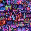 56 Неоновых Граффити Стикеры DJ для Ноутбуков и Багажа - Декоративный Набор
