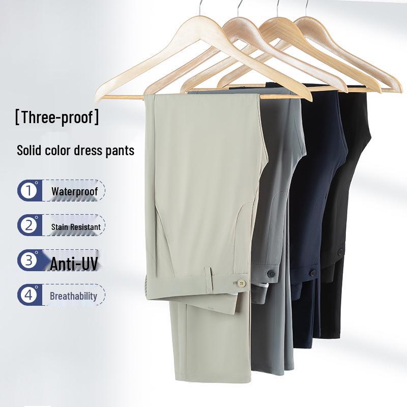 Мужские весенне-летние повседневные брюки из высокоэластичного ледяного шелка