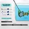 6 In 1 Fish Tank Cleaning Tool Algae Cleaning Tool with Gravel Rake Brush Fish Net Scraper Fish Tank Telescopic Long