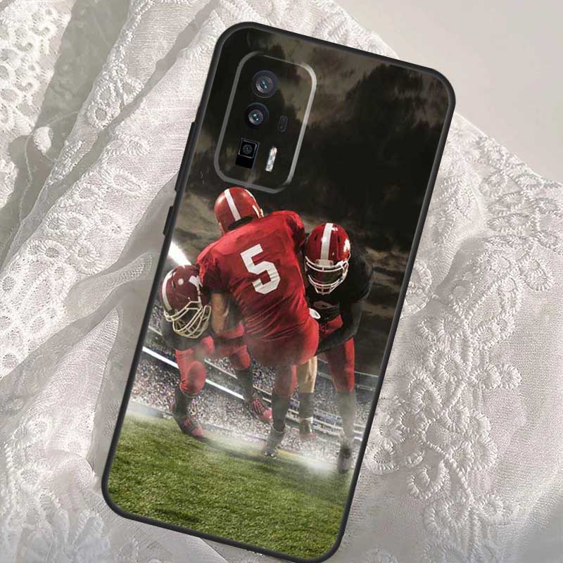 Спортивный чехол для американского футбола для Xiaomi 14T 11T 12T 13T Pro 13 14 Ultra POCO X6 Pro M6 X3 X5 M5s F3 F5 F6