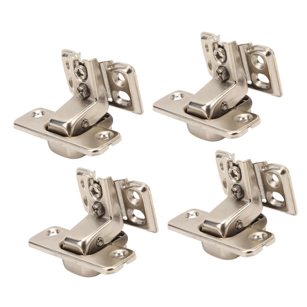 4PCS Cabinet Hinge with 4 Hole Base Cold Rolled Steel Short Arm Cupboard Hinge for Kitchen Bedroom