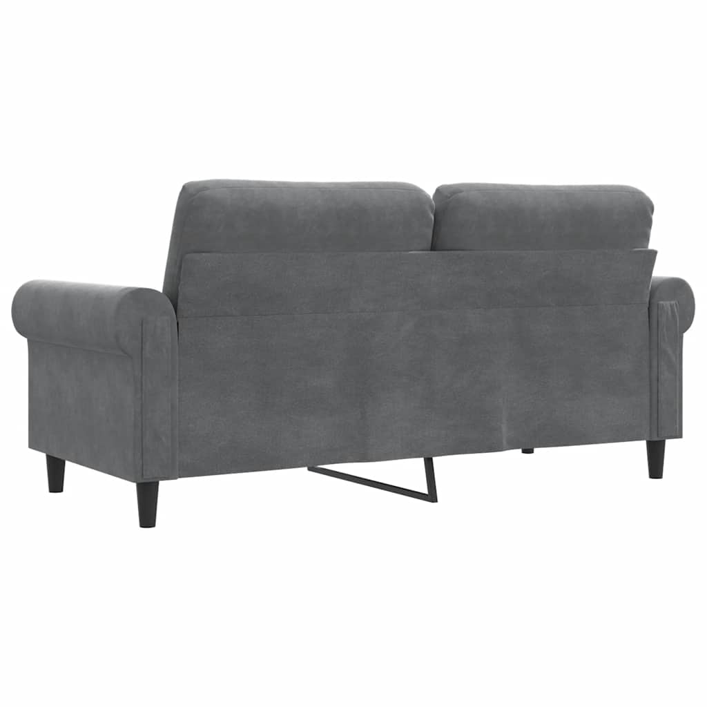 Vidaxl Sofa 2-Osobowa, Ciemnoszary, 140 Cm, Tapicerowana Aksamitem