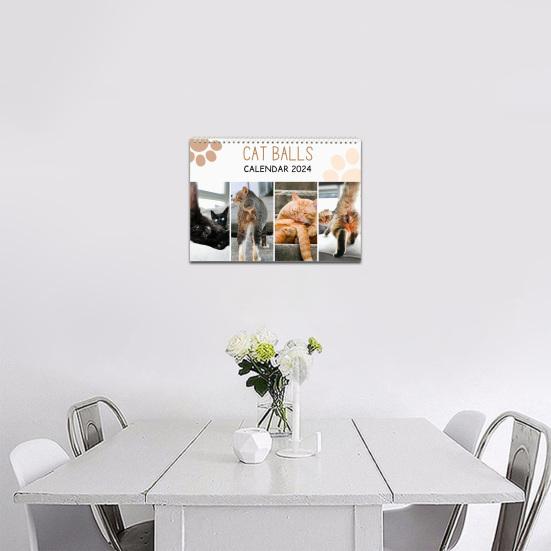 Забавный календарь с кошачьей задницей, изысканный узор, полностраничный календарь с месяцами, плотная прочная бумага, настенный календарь с кошачьей жопой, планировщик