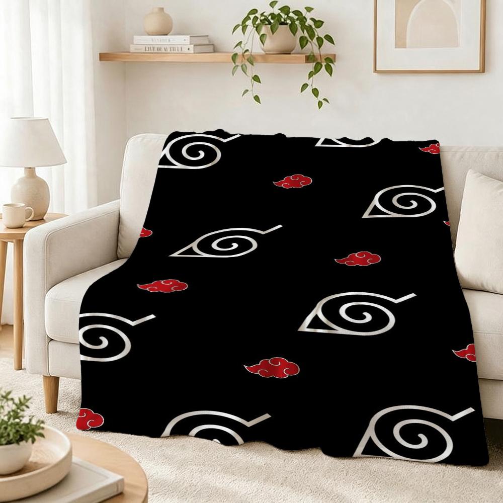 Naruto'S Akatsuki Members Theme Cute Flannel Blanket Machine Washable Fleece Blanket For Living Room Sofa Balcony Home Decor New Year Gift