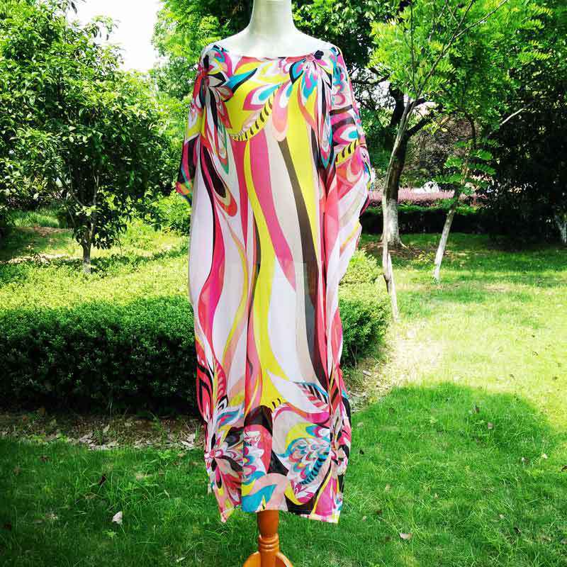 European & American Boho Chiffon Beach Dress: Ethnic Style Long Turkish Robe & Sunscreen Shirt