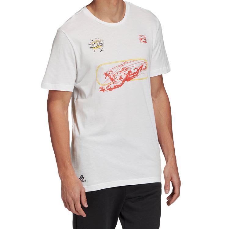adidas Мужские футболки с рисунком Iron Man, белые, FN1763