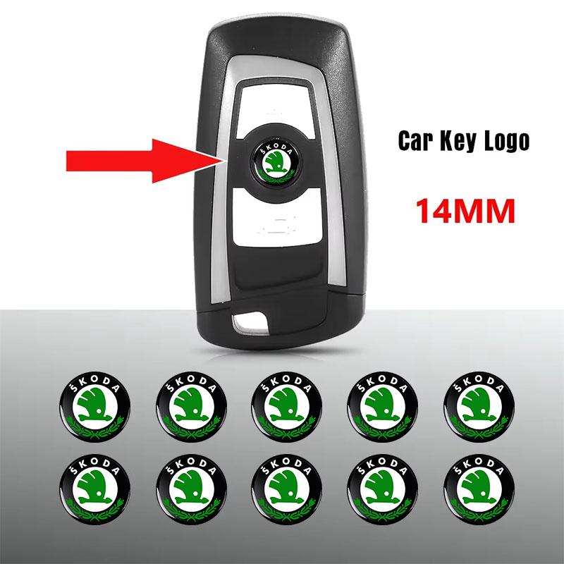 VMAD6 14MM Remote Car Key LOGO Stickers Emblem Auto Accessories For Skoda Sharp Sharp crystal Sharp Rapid speed Pye Ye Di trunk