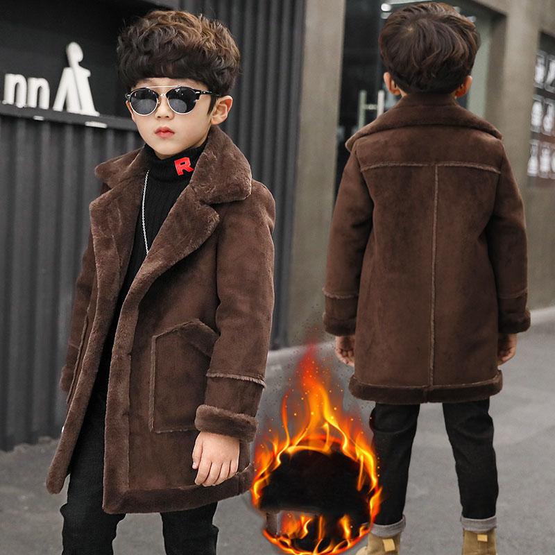Дети Мальчики Шерстяные Куртки Пальто Осень Зима Дети Мальчик Верхняя Одежда