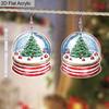 2D Flat Acrylic Christmas Snow Globes Earrings Crystal Ball Dangle Novelty Jewelry Charms Gifts for Women