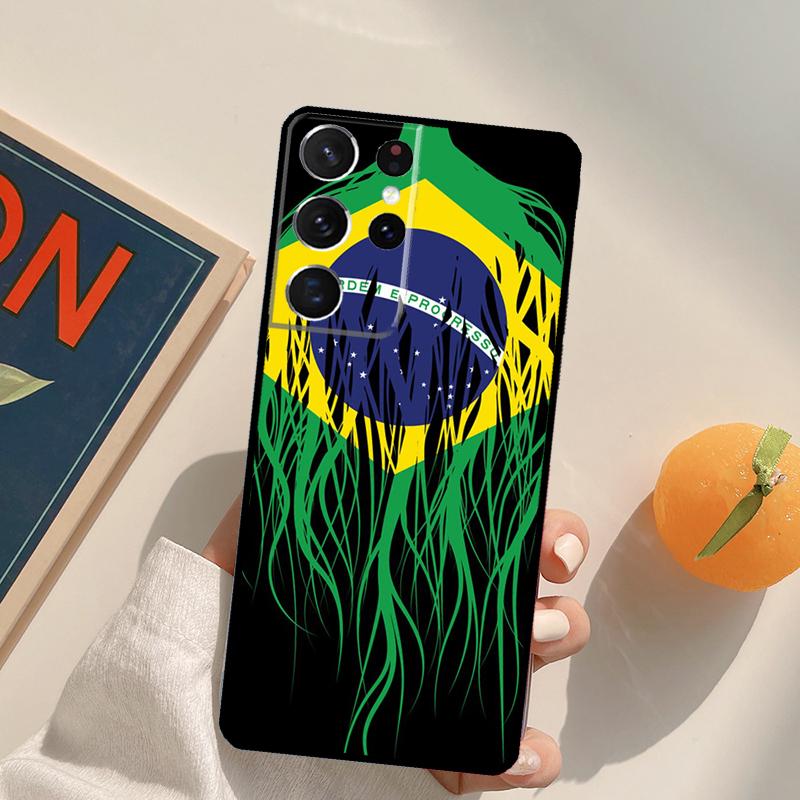 Brazil Brazilian Flag Phone Case For Samsung Galaxy S26 S25 S20 S21 S22 S23 S24 Ultra S10 Plus S25 FE Back Cover