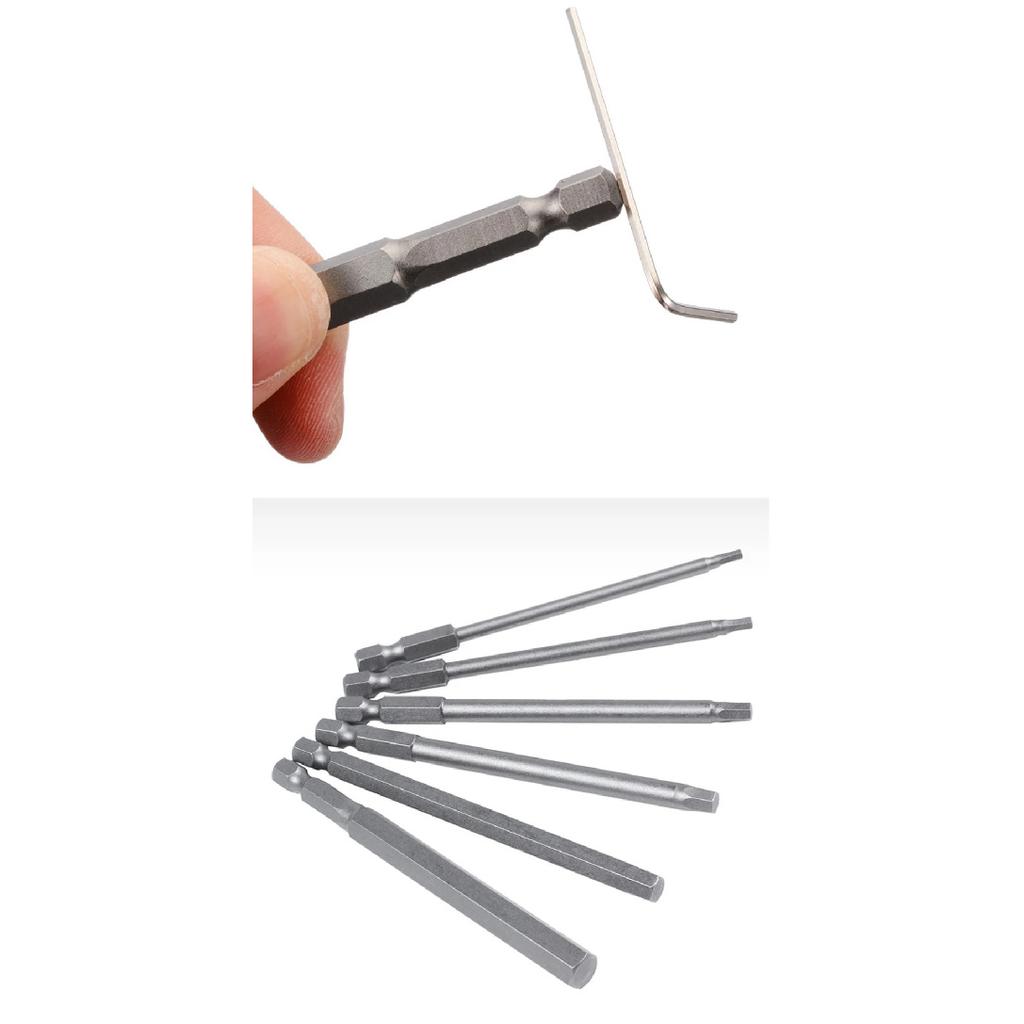 100mm 8pcs Hex Head Allen Wrench Drill Bits Set SAE Metric Allen Electric Hexagonal Bit Screwdriver Socket Bit Power Tool Parts