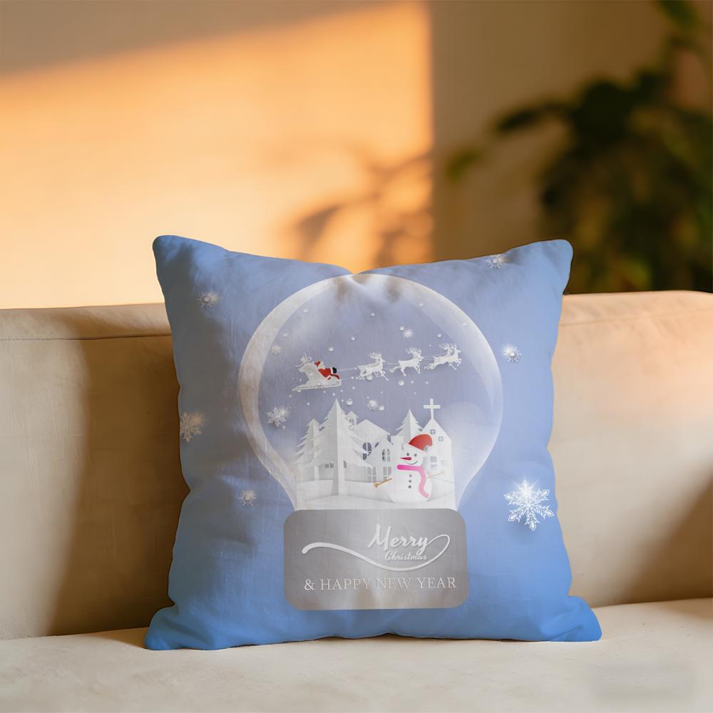 Cute Christmas Cushion Cover Cozy Velvet Throw PillowSoft Warm Cushion For Sofa Bed