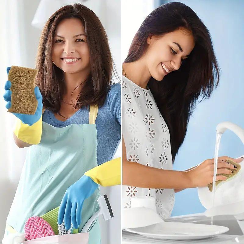 Чистящая губка С кокосовым волокном Губка из древесной целлюлозы Хлопок для мытья посуды из древесной целлюлозы Кухонная губка для мытья посуды для кухни ванной