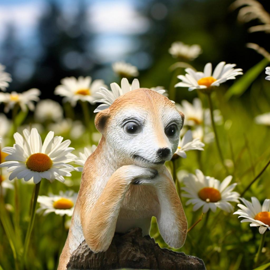 Meerkat Garden Animal Statue Housewarming Gift Funny Meerkat Figurine for Balcony Home Decoration Tabletop Outside Garden Decor