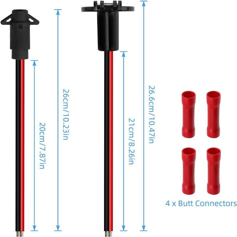 Trolling Motor Plug 12v/8 Gauge/2 Wire Trolling Quick Connector for Electric Boat Motor Electrical Trolling Plug Socket Set