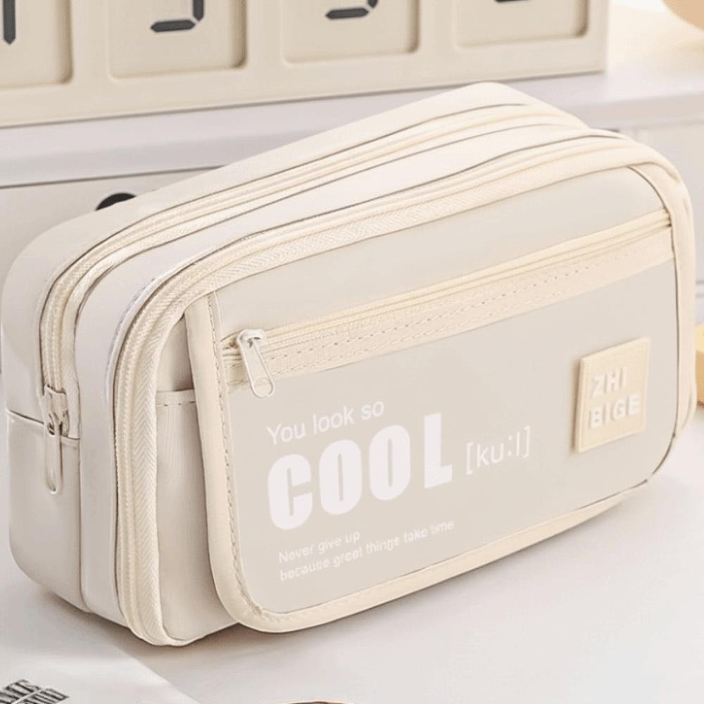 Lightweight Multi Compartment Stationery Bag Large Capacity Pencil Pouch Pen Bag Students