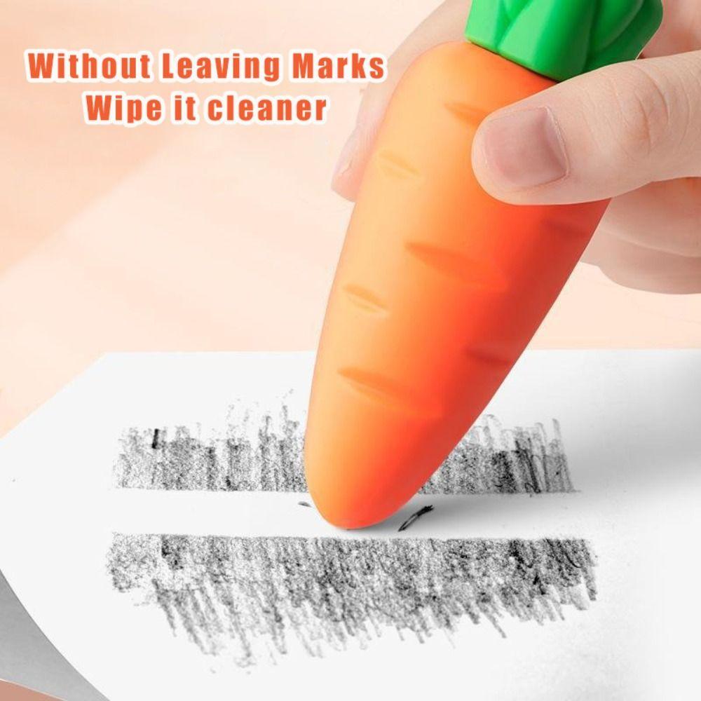 Without Leaving Marks Pencil Eraser Carrot/Strawberry/Mango Huge Eraser  School Office