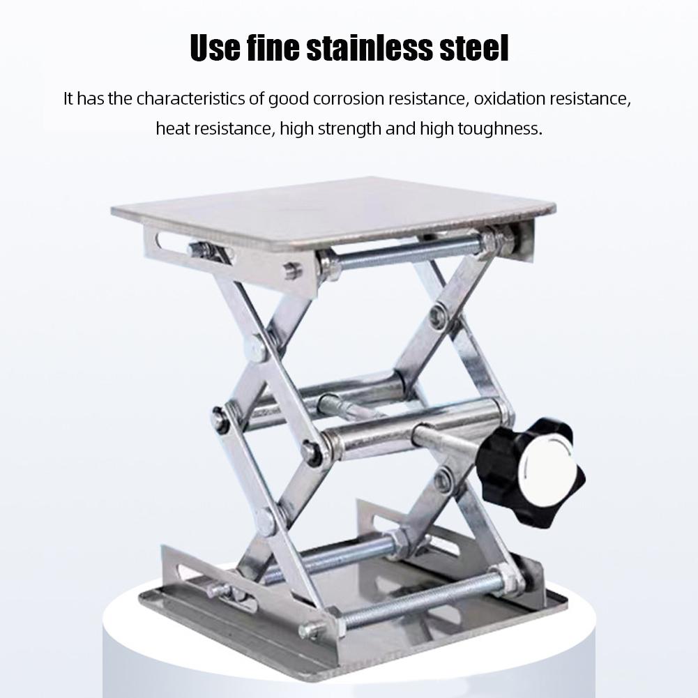 Manual Laboratory Table Lift Stainless Steel Mini Scissor Lift Jack Corrosion Resistant for Industrial Production Building Decor