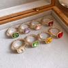 8Pcs Y2K Classic Geometric Ring Exaggerated Big Dome Plain Ring Crystal Opening Rings Set  Women