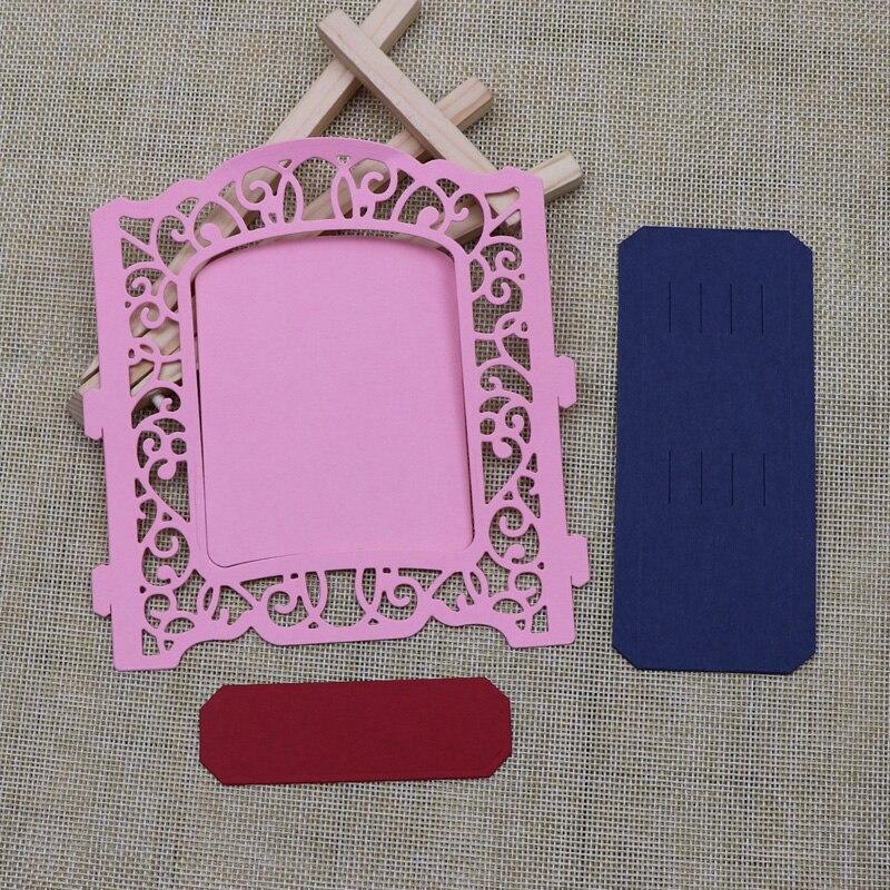 Кружевная рамка для зеркала, трафарет для резки металла, нестандартный новый трафарет для скрапбукинга, самодельная открытка для изготовления поделок