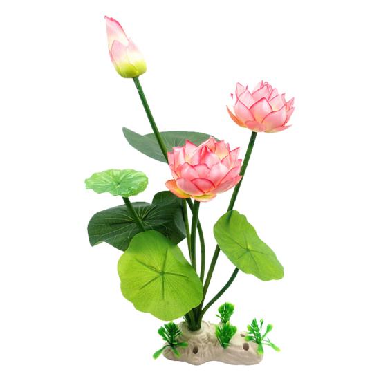 Аквариумные искусственные растения лотоса Украшения для аквариума Украшения из водной травы Реалистичные водные цветы Легко чистить Прочный Экологичный
