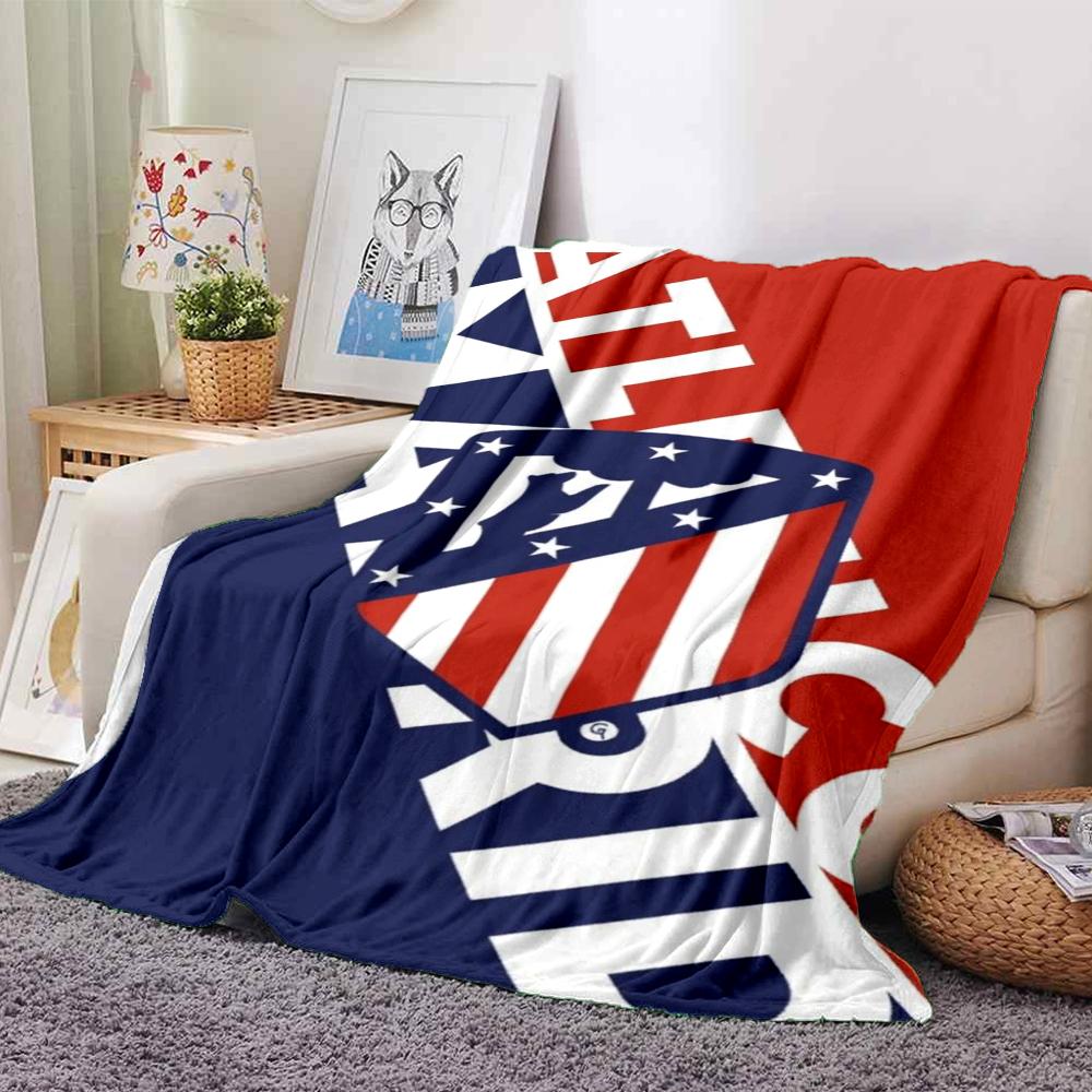 Atlético Madrid Theme Printed Blanket - Perfect for Couch, Bed, Travel & Outdoor Use | Machine Washable, Cozy & Durable.