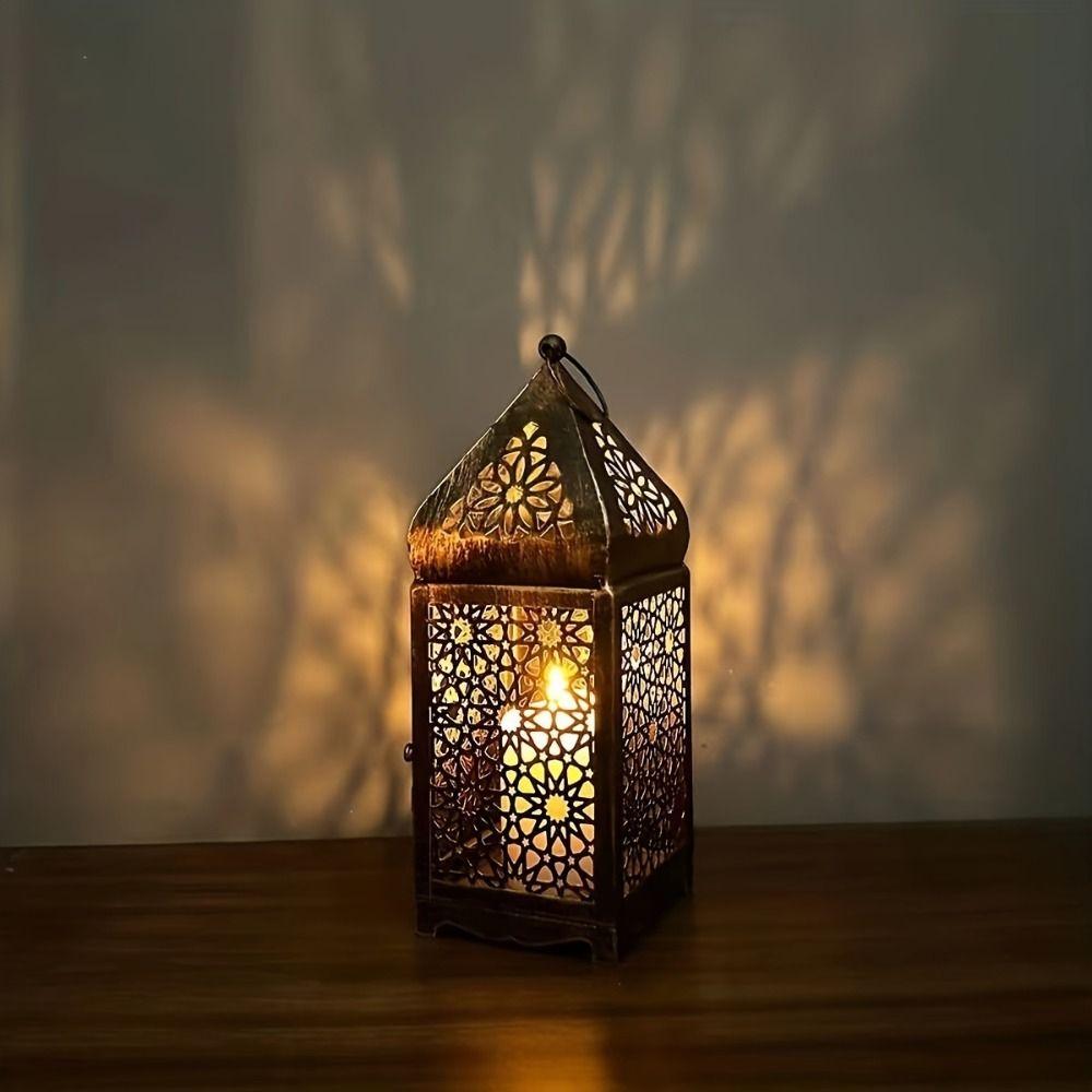 Metal Candle Holder Portable Table Ornament Vintage Iron Candle Stand  Home Decor