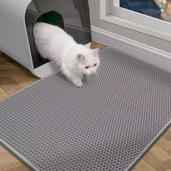 Yousheng Extra Large Cat Titter Mat Double Layer Cat Tighting Mat Non-Slip Waterproof Cat Lotus Mat Scatter Control Pad