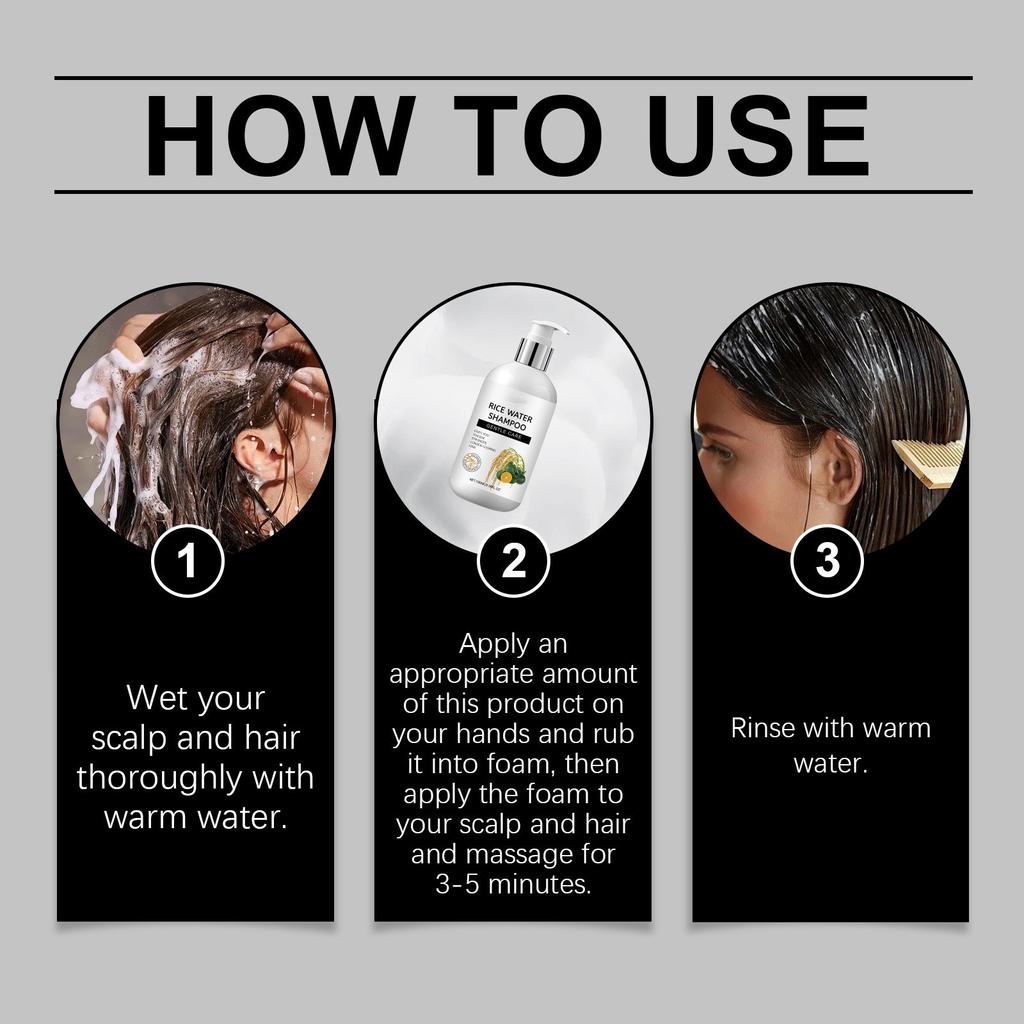 Шампунь с рисом, очищающий массаж кожи головы, увлажняющий и разглаживающий волосы, питательный шампунь