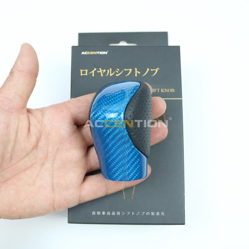 Black Leather Blue Carbon Fiber Gear Shift Knob For Toyota Lexus ES GS-450H GX IS-300 NX-300H RC-300 RX-350 2015-
