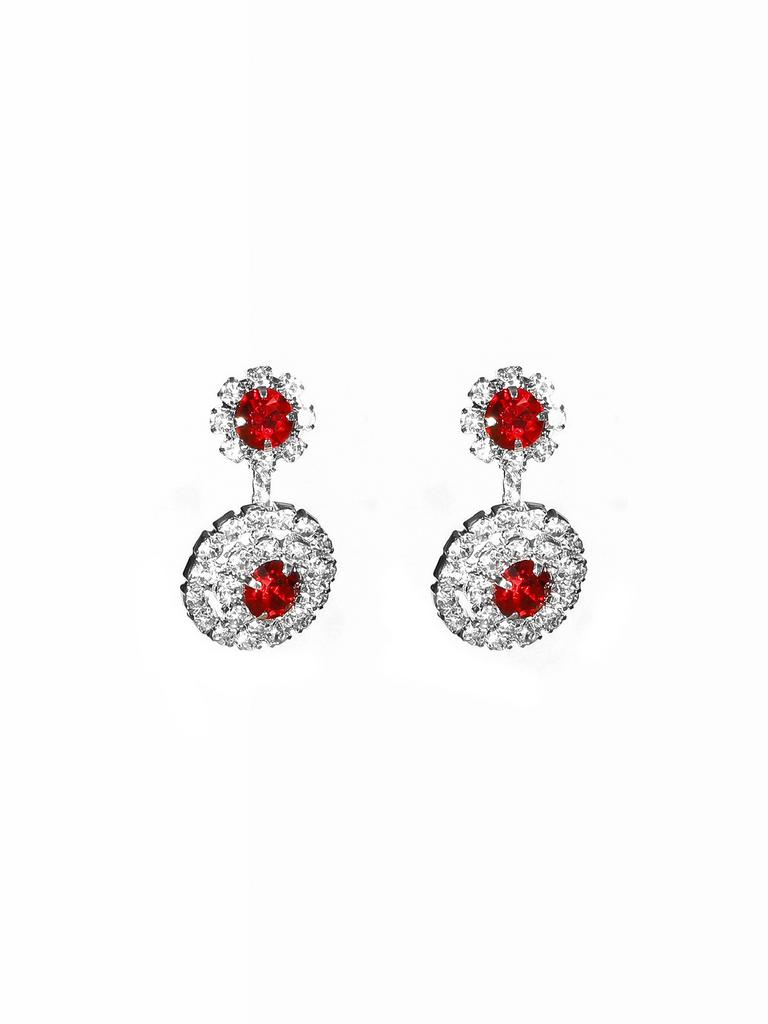 1 Pair Of Fashion Sparkling Full Diamond Snowflake-Shaped Earrings Female Light Luxury Style Fashion Earrings Simple Luxury Female Earrings