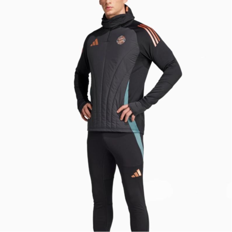 adidas ФК Бавария 24/25 Клубная эмблема Спортивная тренировочная теплая полосатая футболка с длинным рукавом Футболка мужская tops JE3912