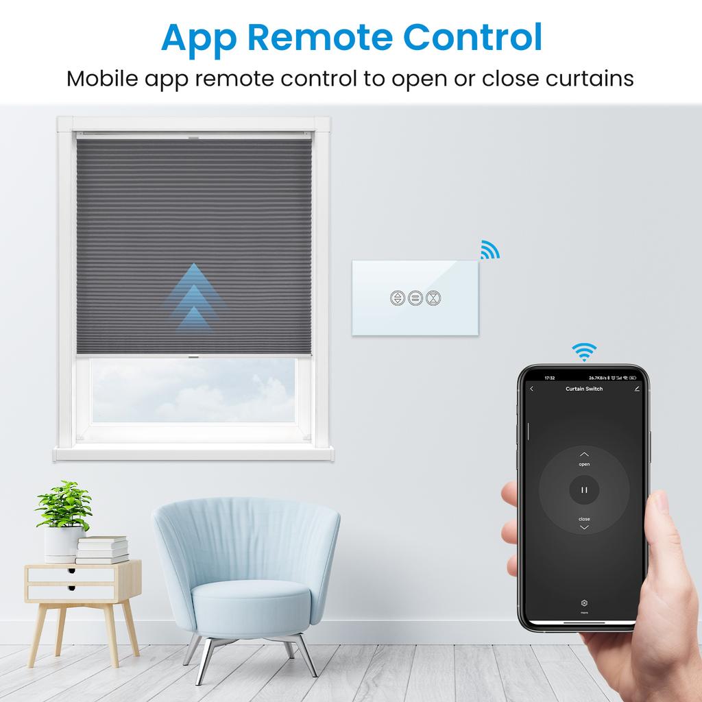 Tuya Curtain Roller Shutter US 120 Standard Switch Smart Life Remote Control Motor Running Time Setting Google Assistant Alexa