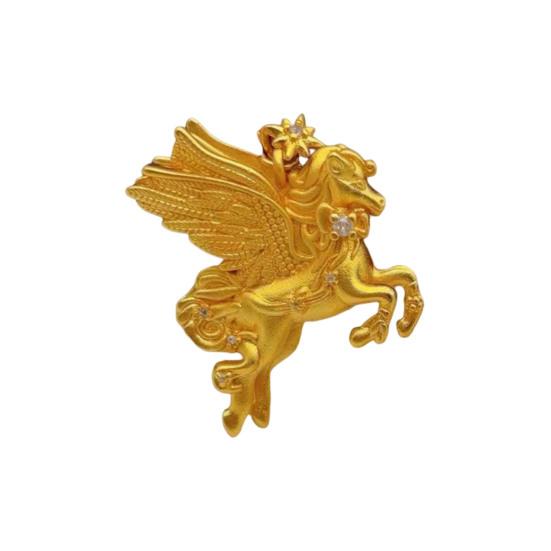 Кулон-ожерелье Пегас Золотистый Цвет Крылатый Конь Мифологический Символ Силы Свободы Летающая Лошадь Украшение Подарок для Женщин Мужчин