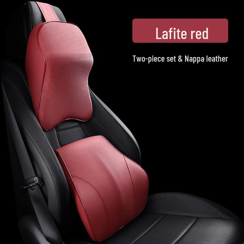 Универсальная подушка-подголовник и поддержка спины из пены с эффектом памяти для автомобиля - Полная кожа, Комфорт в любое время года