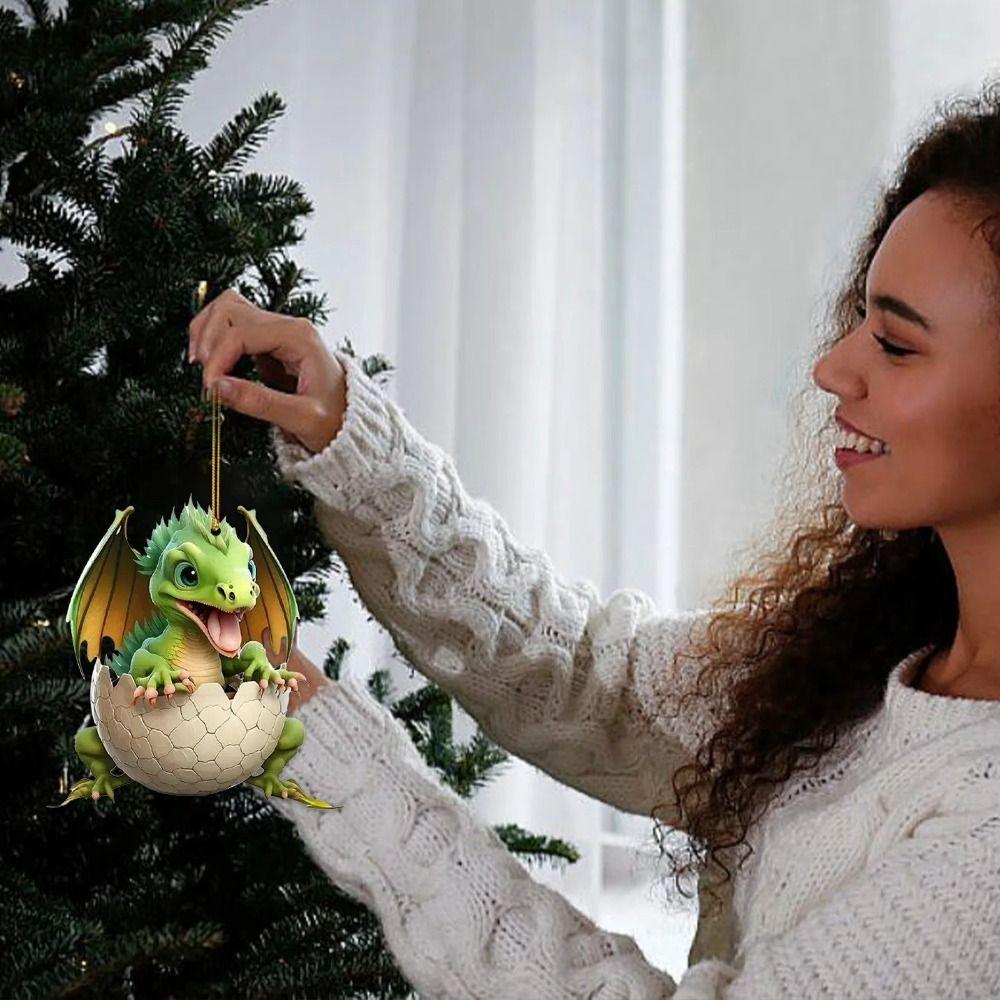 Акриловые Драконы Рождественские Елочные Украшения Новый Год Украшение на Зеркало Заднего Вида Автомобиля Фестиваль