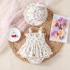 Floral Hooded Baby Romper - Summer Sun Protection Sling Bodysuit for Girls