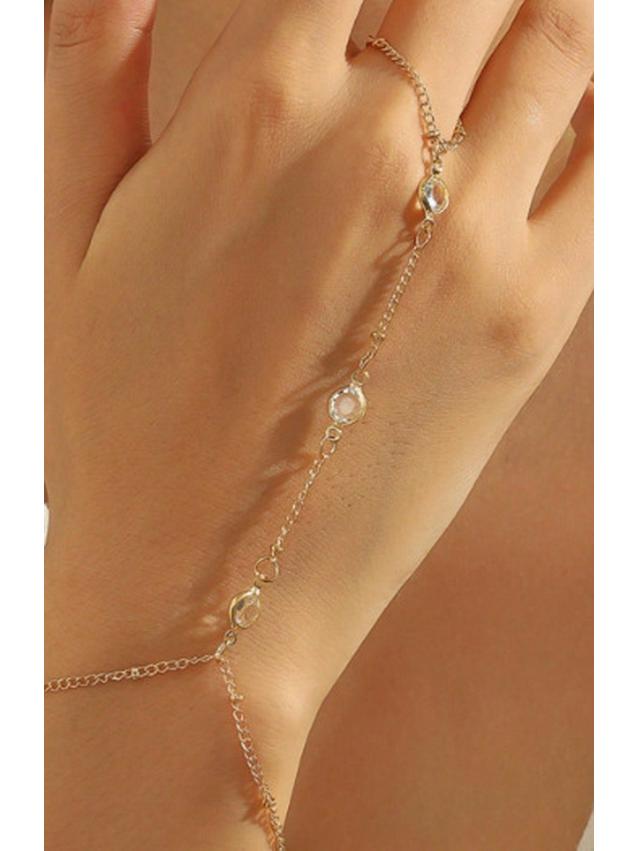 Кольцо и браслет Retro Love Chain Ring & Bracelet - Креативные европейские и американские ювелирные изделия с нишевым дизайном