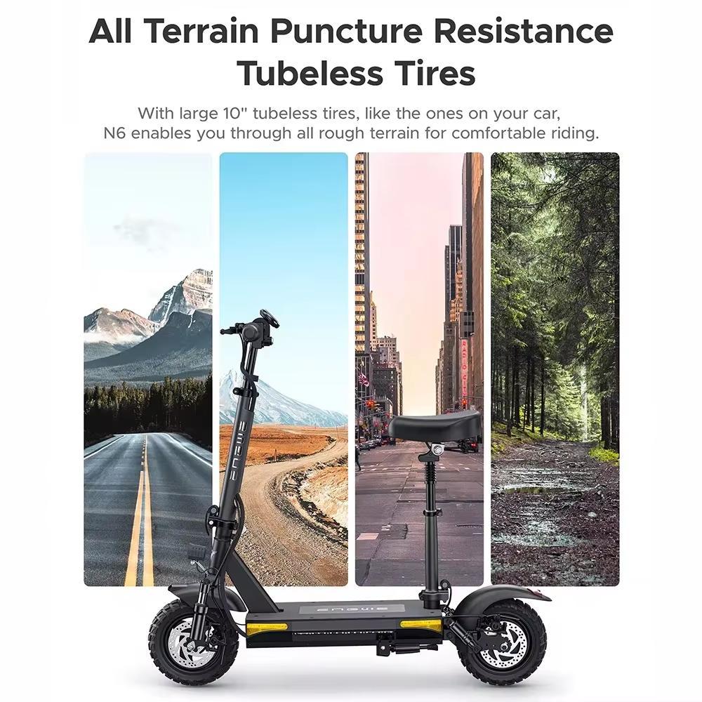 EU 2024 S6 Electric Scooter, 800W Power, 48V 15.6Ah Battery, 50km/h Max Speed, 60km Range, Hydraulic Disc Brake, Folding Adult E-Scooter